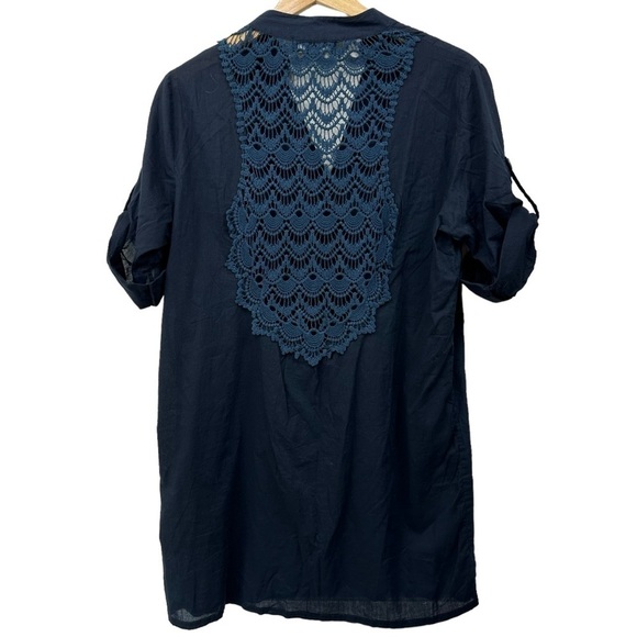 Club Z Collection Navy Lace Swim Coverup Dress, Small - Picture 13 of 13